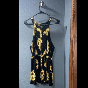 Torrid Sunflower Button Smocked Babydoll Tank